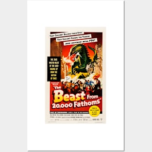 BEAST FROM 20,000 FATHOMS Hollywood Horror B Film Retro Movie Posters and Art